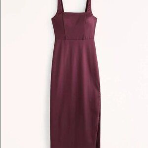 Wine Sculpting Midi Dress